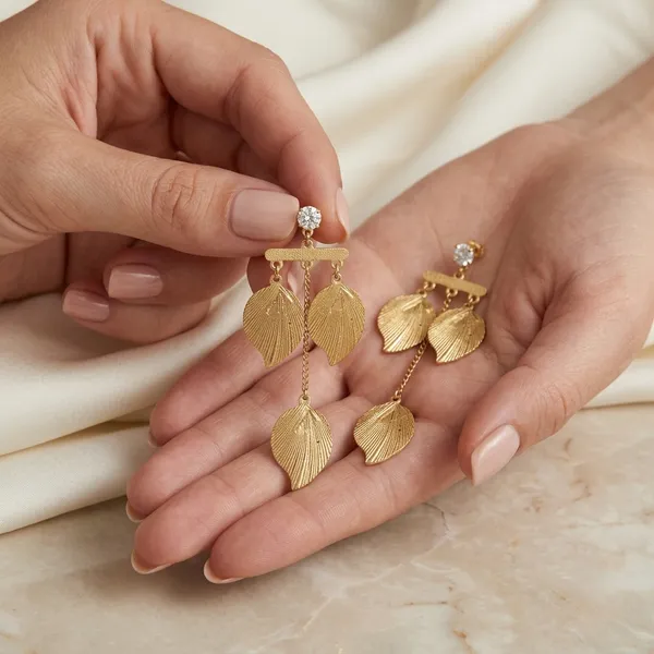 Gold_Tone_Leaf_Drop_Earrings_For_Women