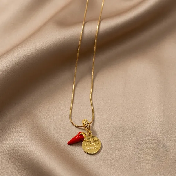 Gold_Tone_Charm_Necklace_For_Women
