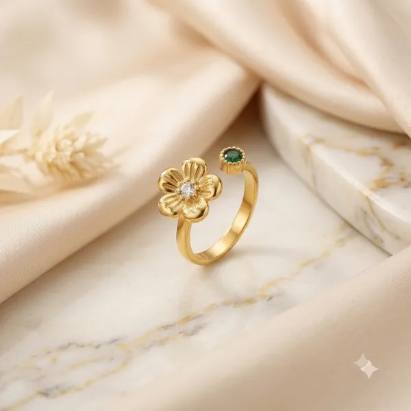 Gold_Tone_Floral_Open_Ring_For_Women