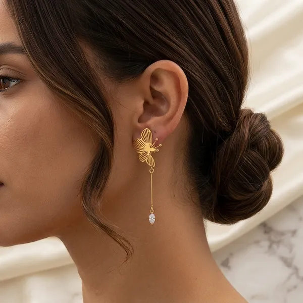 Gold_Stainless_Steel_Butterfly_Dangle_Earrings_For_Women