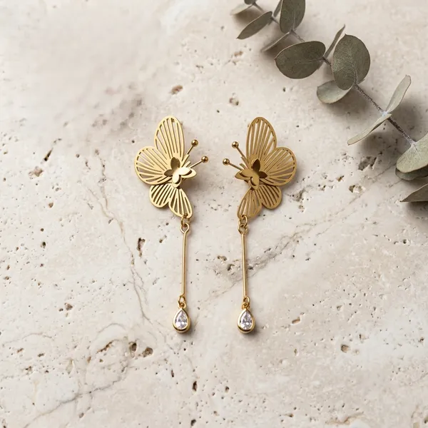 Gold_Stainless_Steel_Butterfly_Dangle_Earrings_For_Women