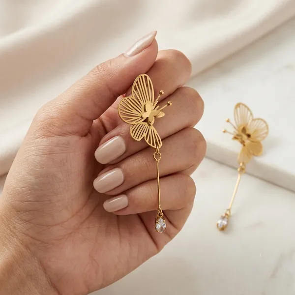 Gold_Stainless_Steel_Butterfly_Dangle_Earrings_For_Women