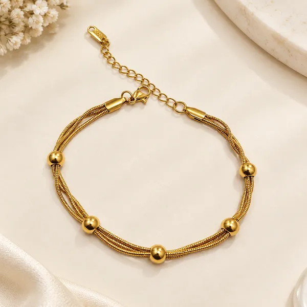 Gold_Tone_Beaded_Multi-Strand_Bracelet_For_Women