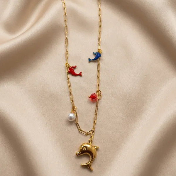Gold-Tone_Charm_Necklace_For_Women