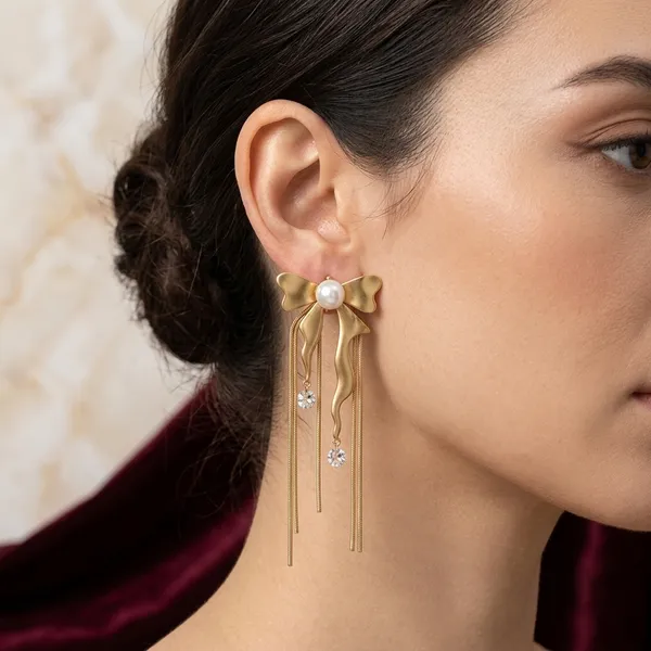 Gold_Tone_Stainless_Steel_Drop_Earrings_For_Women
