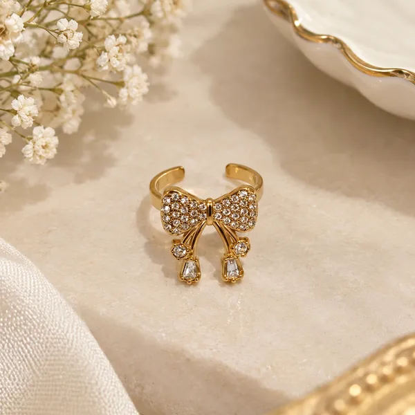 Gold_Tone_Crystal_Bow_Ring_For_Women