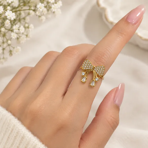 Gold_Tone_Crystal_Bow_Ring_For_Women
