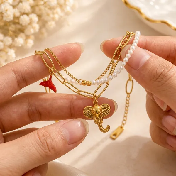 Gold_Tone_Layered_Bracelet_With_Charms_For_Women