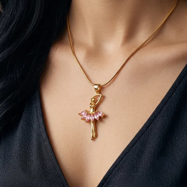 Gold_Tone_Floral_Pendant_Necklace_For_Women