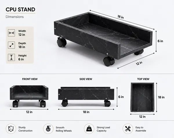 Wooden_Home_Office_Black_Marble_Cpu_Trolley