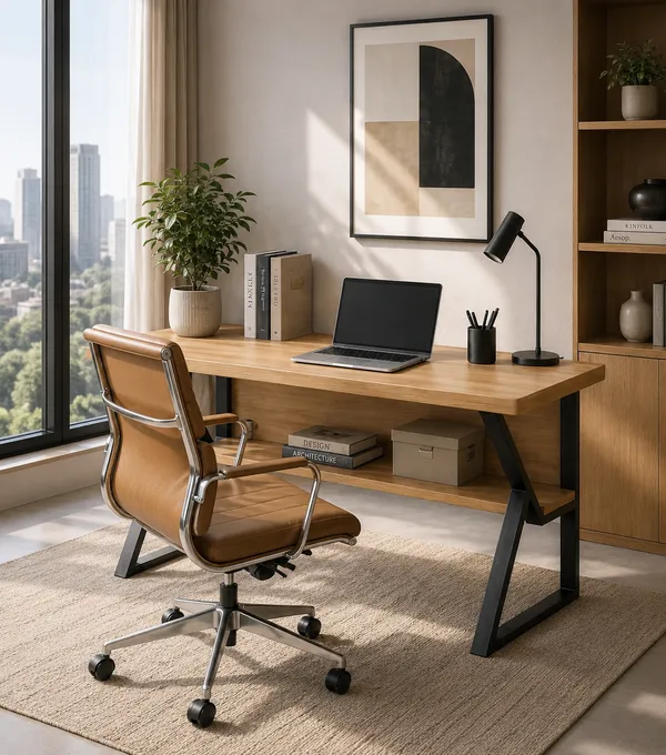 Wooden_Metal_Frame_Home_Office_Table
