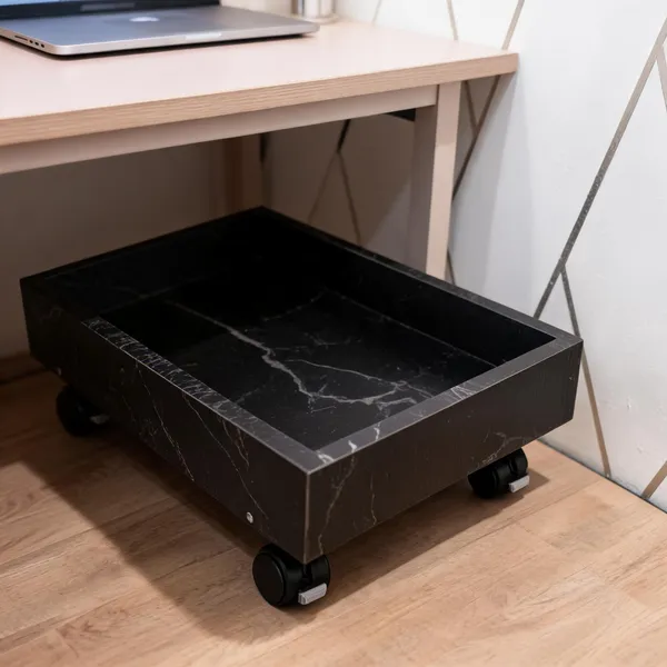 Wooden_Home_Office_Black_Marble_Cpu_Trolley