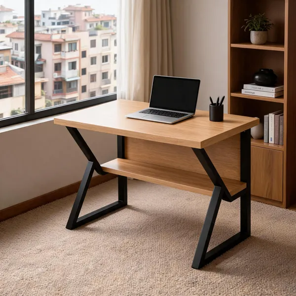 Wooden_Metal_Frame_Home_Office_Table