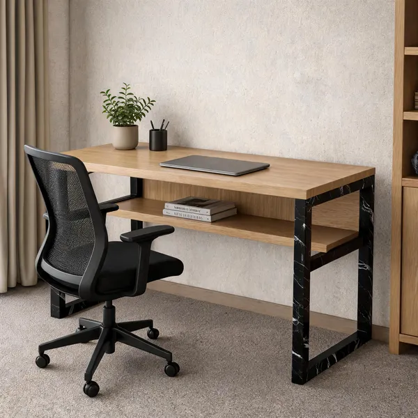 Wooden_Home_Office_Metal_Frame_Table