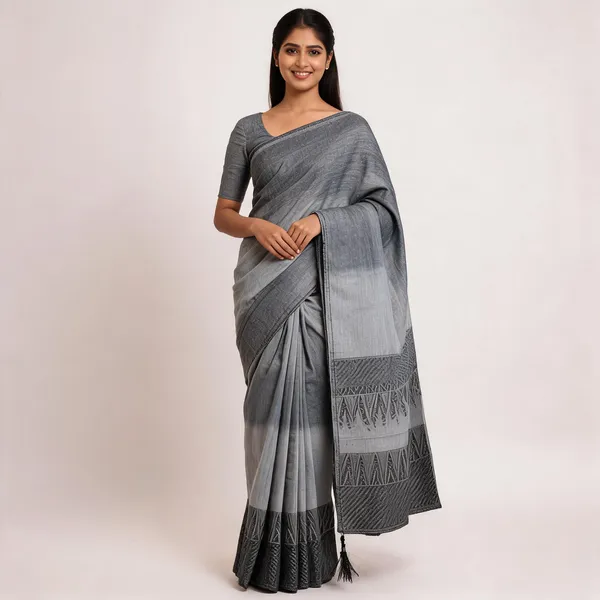 Fashion_Solid/Plain_Handloom_Pure_Cotton_Saree_(Grey)