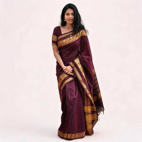Fashion_Woven_Kanjeevaram_Silk_Blend_Saree_(Maroon)
