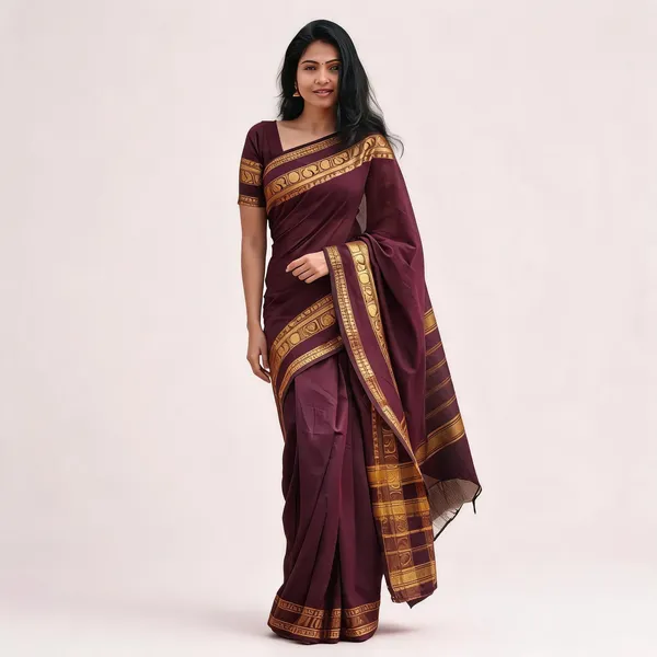 Fashion_Woven_Kanjeevaram_Silk_Blend_Saree_(Maroon)