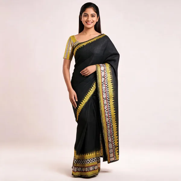 Rhfashions_Solid/Plain_Mangalagiri_Cotton_Linen_Saree_(Black)