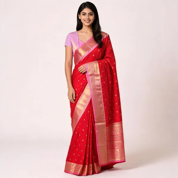 Rhfashions_Woven_Banarasi_Pure_Silk_Saree_(Red)