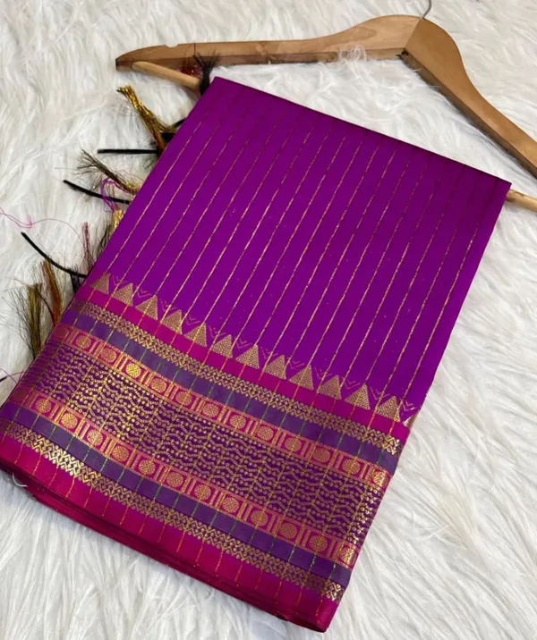 Fashion_Striped_Banarasi_Cotton_Silk_Saree_(Purple)