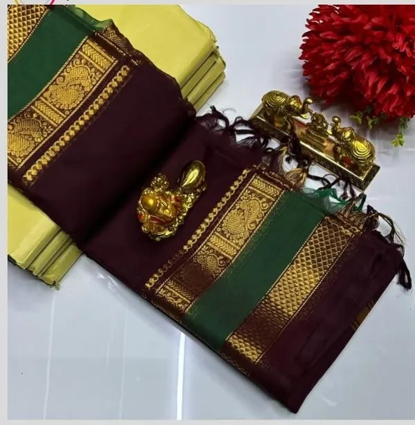 Rhfashions_Solid/Plain_Mangalagiri_Tussar_Silk_Saree_(Maroon)