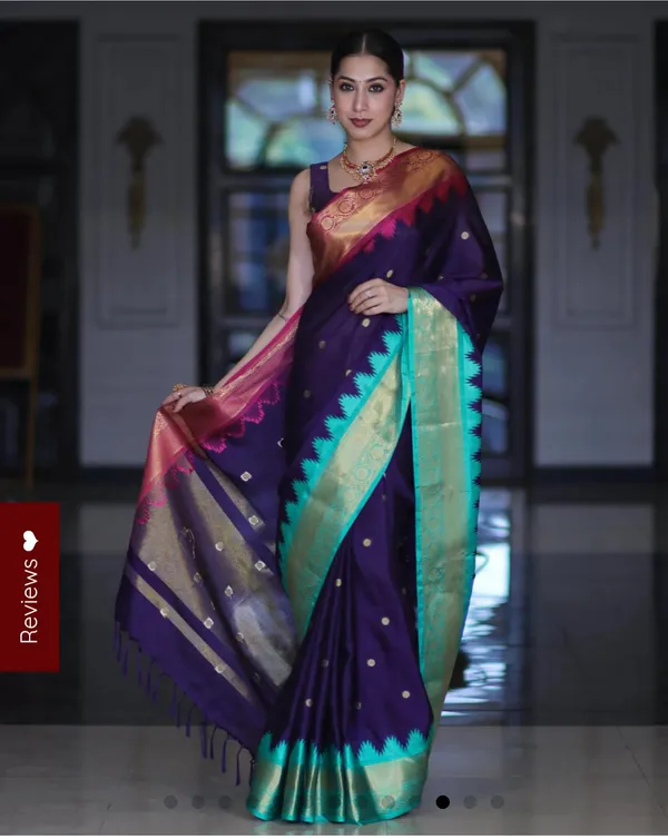 Rhfashions_Checkered_Banarasi_Tissue_Saree_(Blue)