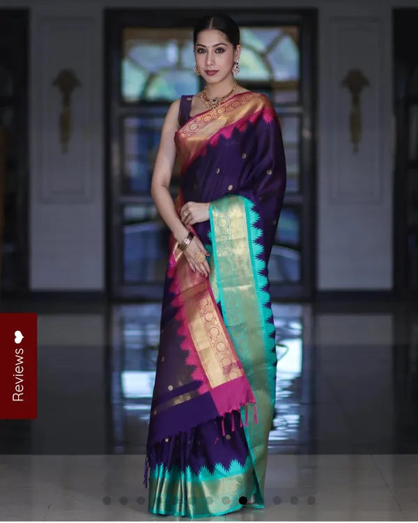 Rhfashions_Checkered_Banarasi_Tissue_Saree_(Blue)