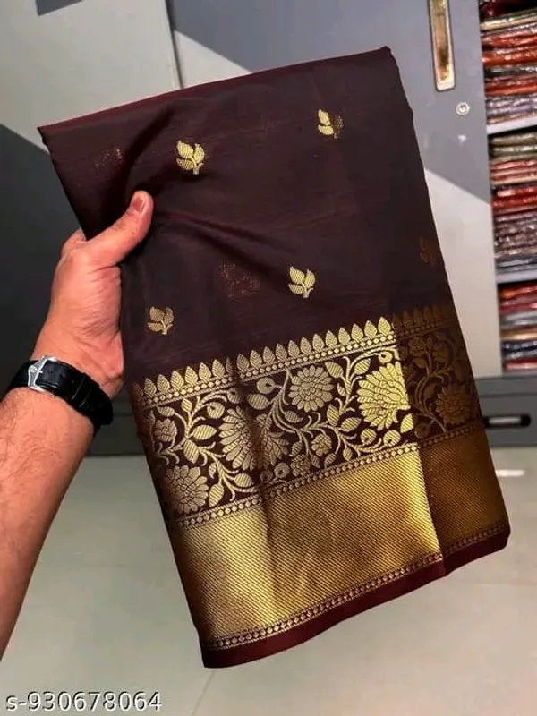 Maya_Viscose_Saree_Checkered_Banarasi_Silk_Blend_Saree_(Maroon)