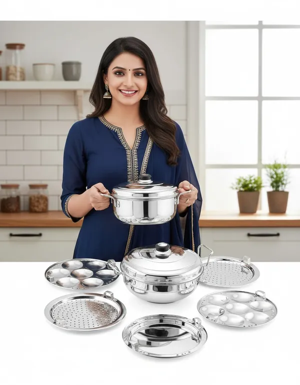 Houzifyy_Stainless_Steel_Multi_Kadai_With_Multi-Purpose_Cooking_Pot_With_Lid_And_Multiple_Plates_|_Stakeable_Steamer_Set