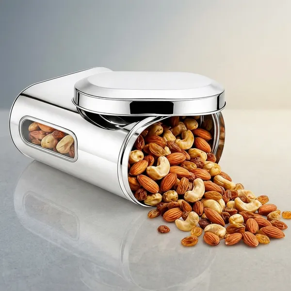 Houzifyy_Stainless_steel_See_through_containers_|_steel_containers_with_lid_|capsule_shape_steel_Kitchen_containers_set_|_steel_airtight_containers