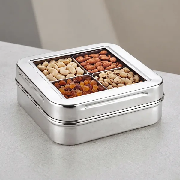 Houzifyy_Stainless_Steel_Masala_Box_With_4_Compartment_And_Transparent_Lid_|_Dry_Fruit_Storage_Container_For_Kitchen_|_Food_Grade_Rust_