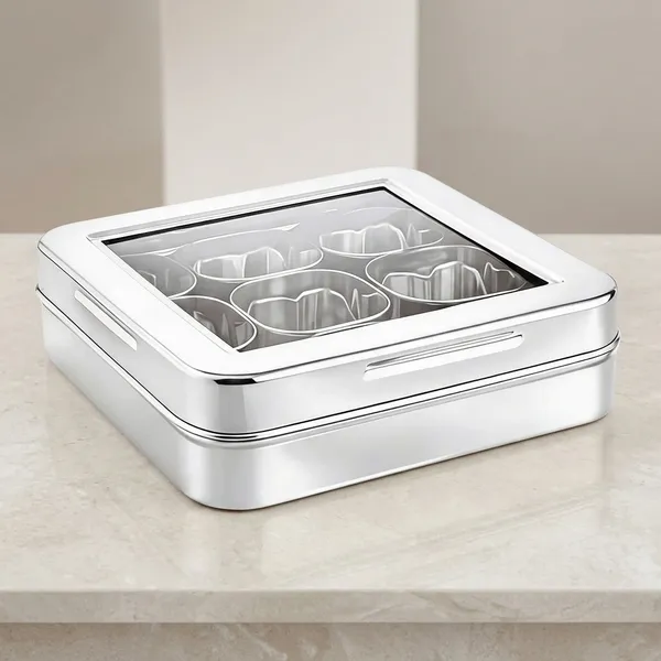 Houzifyy_Stainless_Steel_9_Square_Masala_Dabba_|__spice_box_|__dry_fruit_box_with_plain_lid
