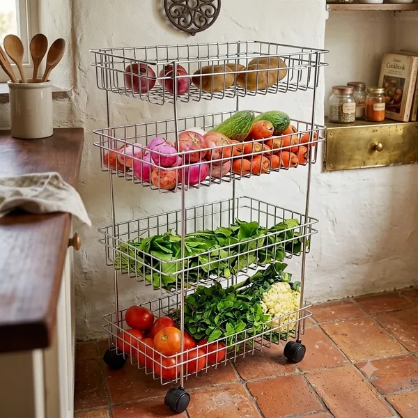 Houzifyy_4_-Tier_Stainless_Steel_Kitchen_Trolley_Rack_Fruit_Vegetable_Storage_Rack