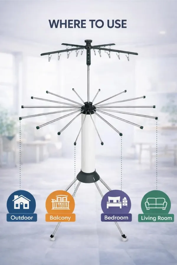 Houzifyy_Octopus_Foldable_Rotating_Clothes_Drying_Rack_|_360_Degree__Multi-Layer_Laundry_Stand_With_Lockable_Wheels_&_Strong_Load_Capacity_|_Space_Saving_Indoor_&_Outdoor_Clothes_Hanger_For_Home_Balcony