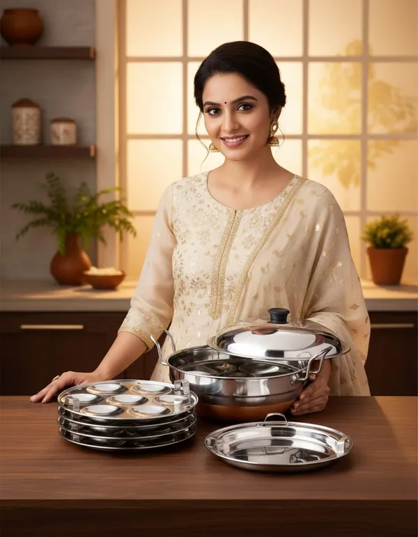 Houzifyy_Stainless_Steel_Multi_Kadai_With_Copper_Base_|__Multi-Purpose_Cooking_Pot_With_Lid_And_Multiple_Plates_|_Stakeable_Steamer_Set