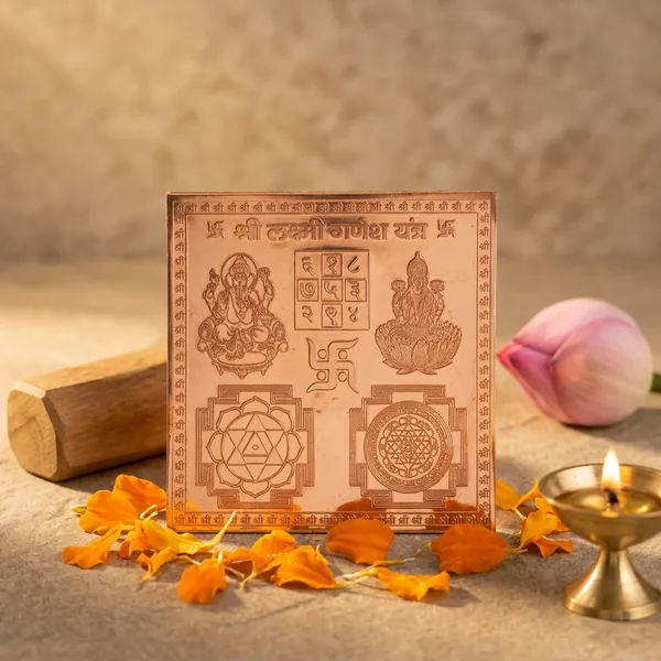 Laxmi_Ganesh_Yantra_–_Framed_Copper_4x4_Inch