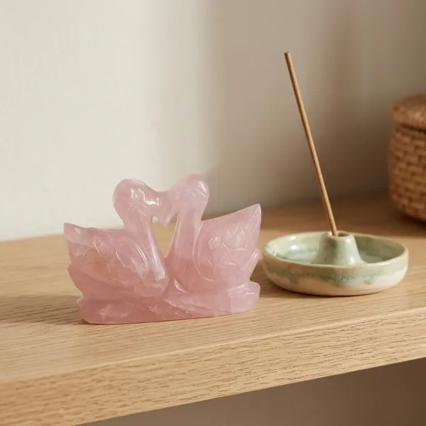 Rose_Quartz_Swan_Figurine_Small_–_Hand_Carved_Pair_Symbol