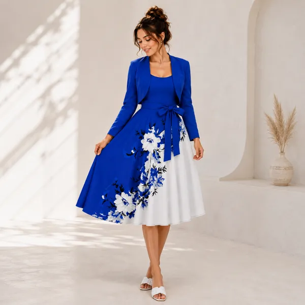 Elara_Elegant_2_Piece_Womens_Royal_Blue_Cardigan_Jacket_Floral_Suspender_Dress_Set