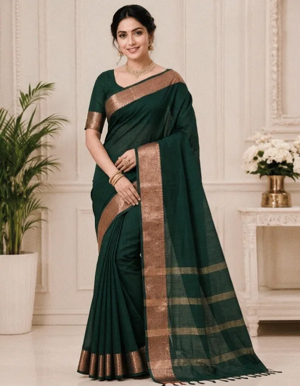 Green_Silk_Copper_Zari_Border_Saree_For_Women