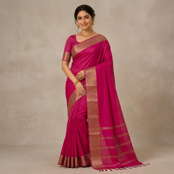 Pink_Silk_Zari_Border_Woven_Saree_For_Women