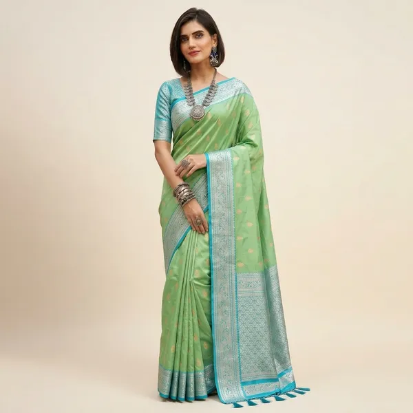 Green_Silk_Zari_Woven_Banarasi_Saree_For_Women
