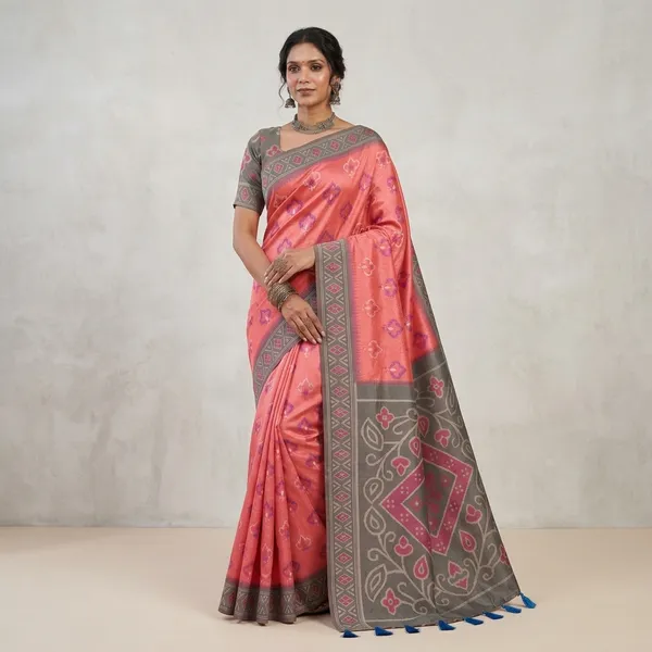 Pink_Silk_Bandhani_Print_Woven_Border_Saree_For_Women