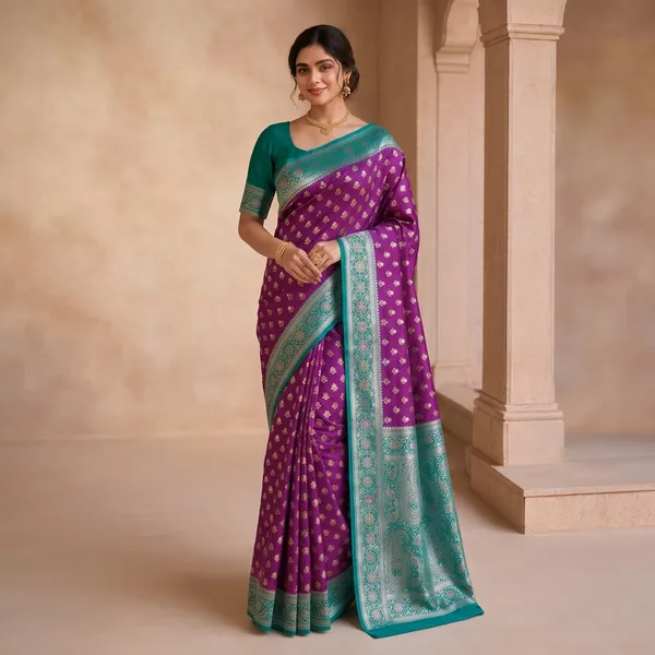 Purple_Silk_Woven_Zari_Border_Banarasi_Saree_For_Women