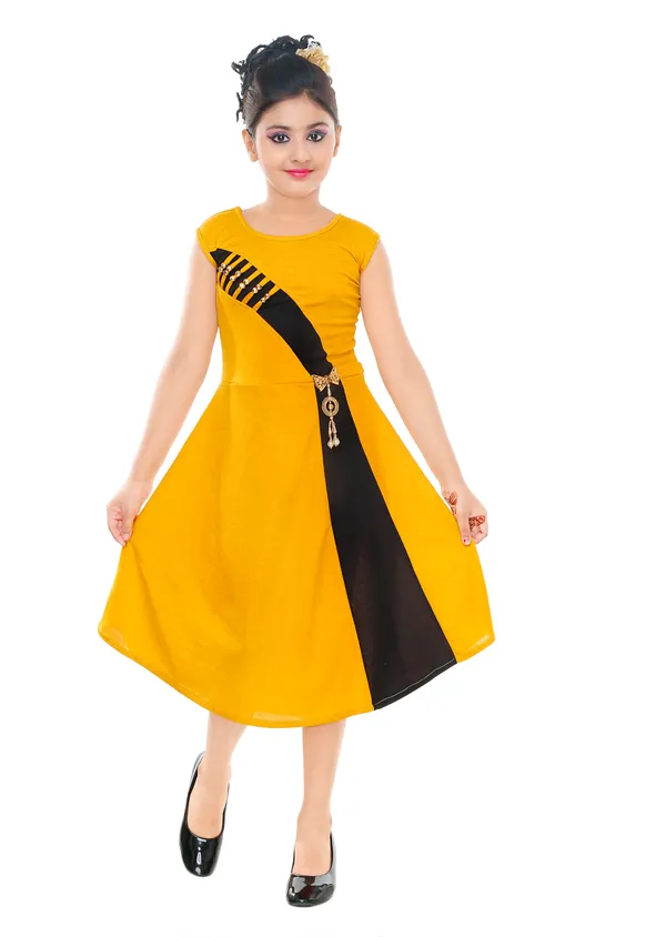 Yellow_Cotton_Fit_And_Flare_Ethnic_Dress_For_Girls
