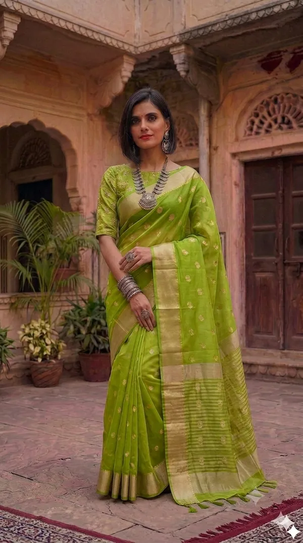 Green_Silk_Zari_Woven_Banarasi_Saree_For_Women