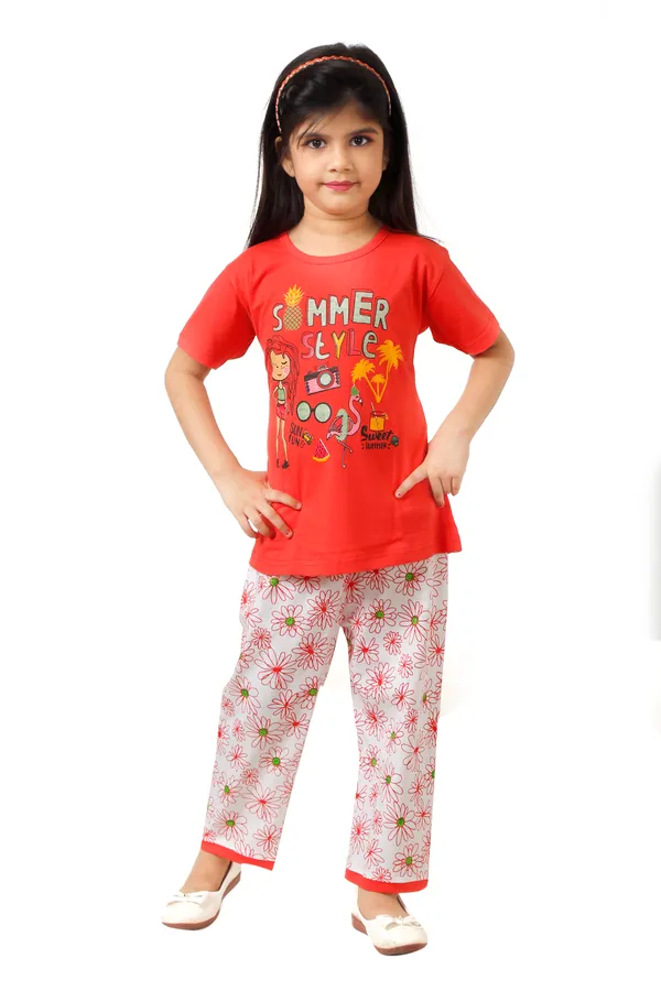 Red_Cotton_Relaxed_Summer_Print_Pyjama_Set_For_Girls
