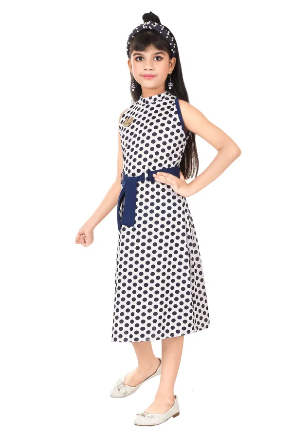 White_And_Navy_Blue_Polka_Dot_Fit_And_Flare_Dress_For_Girls