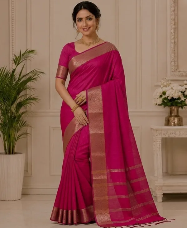 Pink_Silk_Zari_Border_Woven_Saree_For_Women