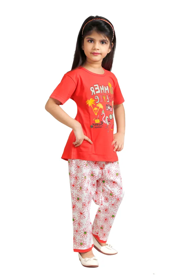 Red_Cotton_Relaxed_Summer_Print_Pyjama_Set_For_Girls