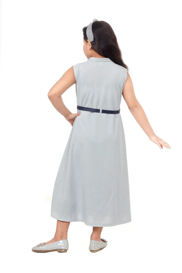 Grey_Sleeveless_Collared_A-Line_Dress_For_Girls